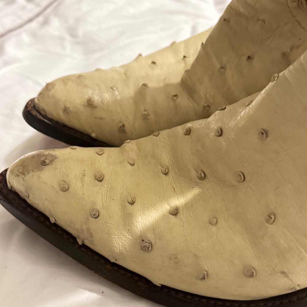 Vintage Yield Ostrich Cowboy Boots Men’s 8 EE USA Made Western - Picture 7 of 16